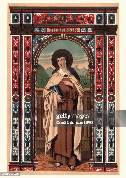 ilustrações de stock, clip art, desenhos animados e ícones de saint teresa of avila - teresa de ávila