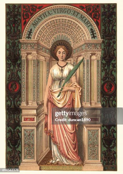 saint agnes of rome - st agnes stock illustrations