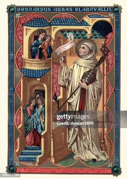 stockillustraties, clipart, cartoons en iconen met saint bernard van clairvaux - benelux