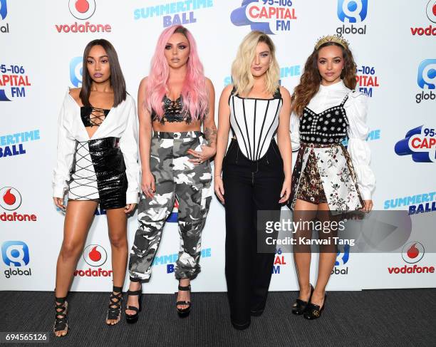 Leigh-Anne Pinnock, Jesy Nelson, Perrie Edwards and Jade Thirlwall of Little Mix attend the Capital Summertime Ball at Wembley Stadium on June 10,...