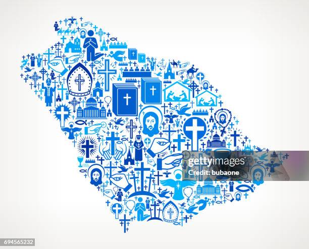 saudi arabia christianity and religion vector icons background - pope stock illustrations
