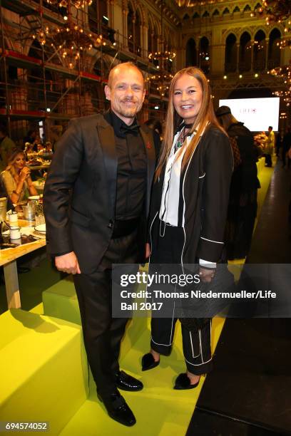 Gery Keszler and Eva Cavalli attend the Life Ball 2017 Gala Dinner at City Hall on June 10, 2017 in Vienna, Austria.