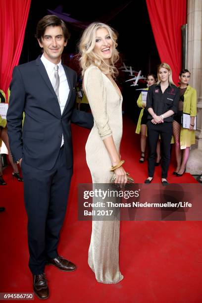 Burak Oymen and Tereza Maxova attend the Life Ball 2017 Gala Dinner at City Hall on June 10, 2017 in Vienna, Austria.