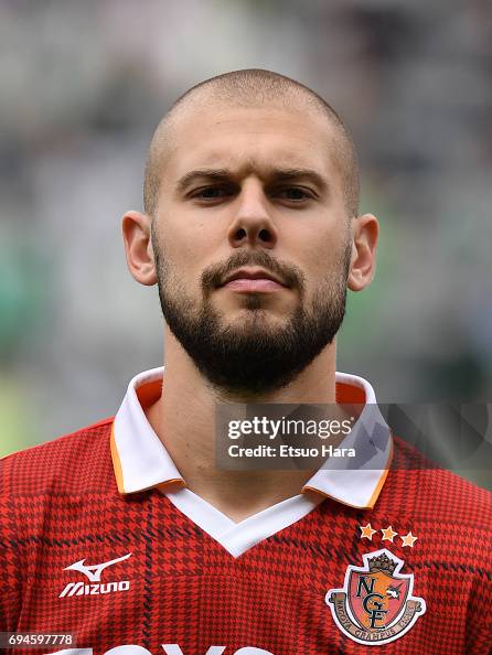 Robin Simovic Robin Simovic of Nagoya Grampus looks on prior to the J.League J2 ...