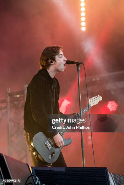 Van McCann from Catfish And The Bottlemen performs on day 3 of The Isle of Wight festival at Seaclose Park on June 10, 2017 in Newport, Isle of Wight.