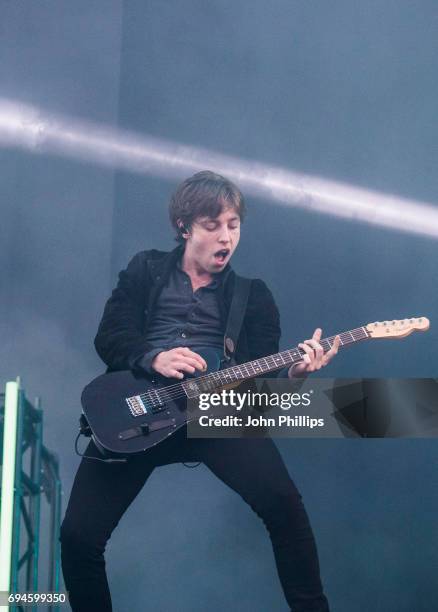 Van McCann from Catfish And The Bottlemen performs on day 3 of The Isle of Wight festival at Seaclose Park on June 10, 2017 in Newport, Isle of Wight.