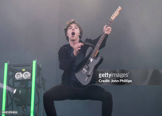 Van McCann from Catfish And The Bottlemen performs on day 3 of The Isle of Wight festival at Seaclose Park on June 10, 2017 in Newport, Isle of Wight.