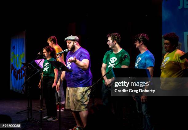 Actor Daniel Franzese performs at The Story Pirates Benefit Performance at Crossroads School for Arts & Sciences on June 10, 2017 in Santa Monica,...