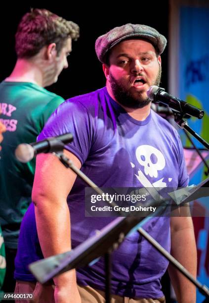 Actor Daniel Franzese performs at The Story Pirates Benefit Performance at Crossroads School for Arts & Sciences on June 10, 2017 in Santa Monica,...