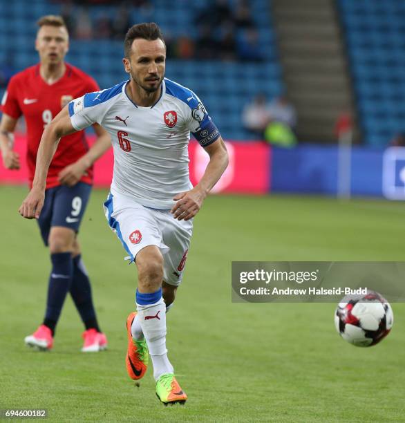 Tomas Sivok of Czech Republic during the FIFA 2018 World Cup Qualifier between Norway and Czech Republic at Ullevaal Stadion on June 10, 2017 in...