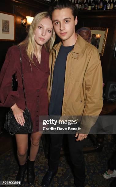 Ella Richards and Arthur Donald attend a celebration of the Stella McCartney AW17 collection and film launch at Ye Olde Mitre on June 10, 2017 in...