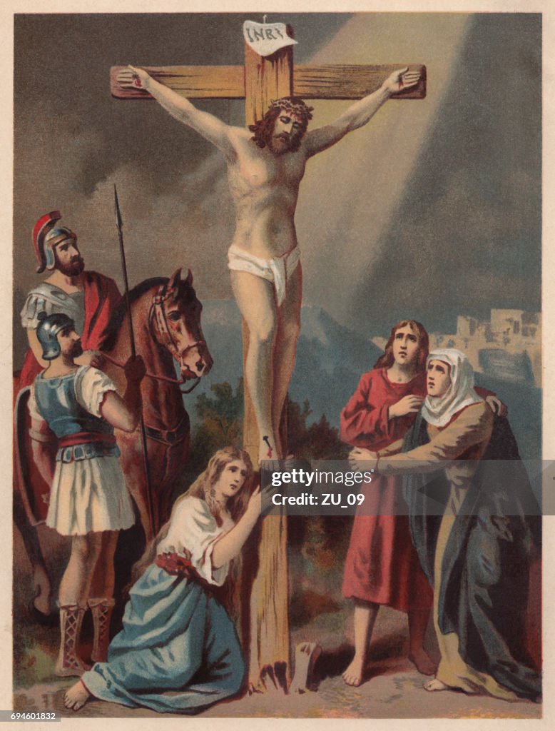 Crucifixion of Jesus, chromolithograph, published in 1886