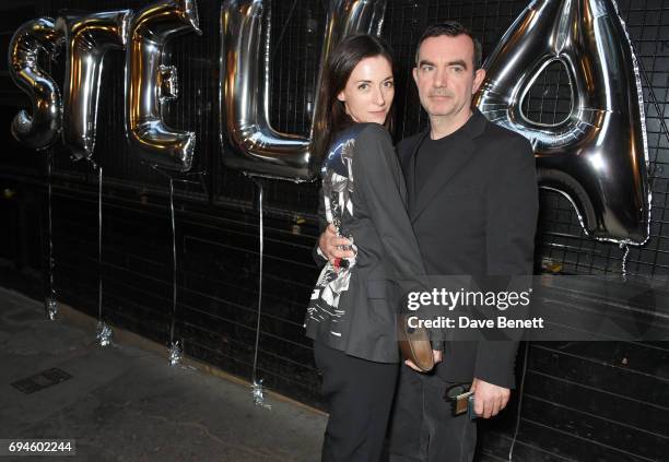 Mary McCartney and Simon Aboud attend a celebration of the Stella McCartney AW17 collection and film launch at Ye Olde Mitre on June 10, 2017 in...