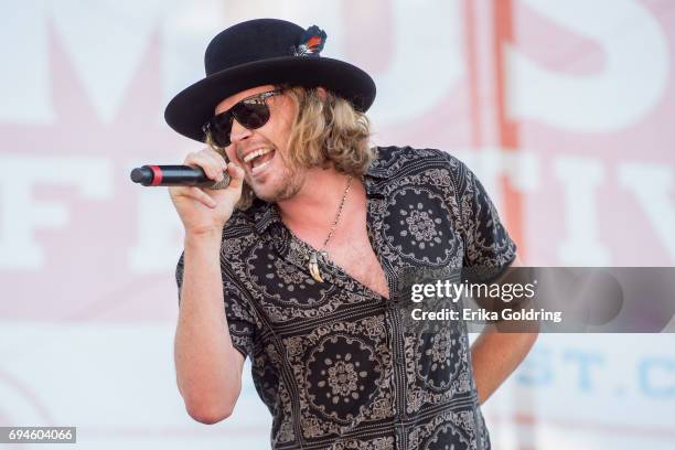 Michael Hobby of A Thousand Horses performs during the 2017 CMA Music Festival on June 10, 2017 in Nashville, Tennessee.