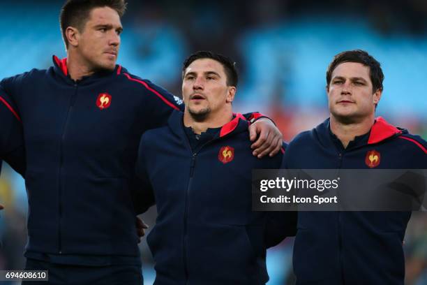 Bernard Le Roux, Camille Chat and Henry Chavancy of France during the international test match between South Africa and France at Loftus Versfeld...