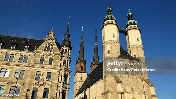market church of st. mary, halle an der saale - halle an der saale imagens e fotografias de stock