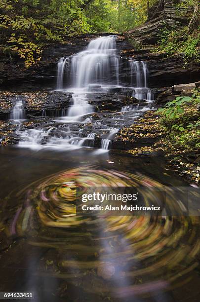 onondaga falls, ricketts glen - ricketts glen state park stock pictures, royalty-free photos & images