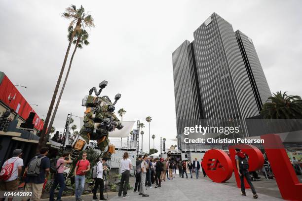 Game enthusiasts and industry personnel line up for the Electronic Arts EA Play event at the Hollywood Palladium on June 10, 2017 in Los Angeles,...
