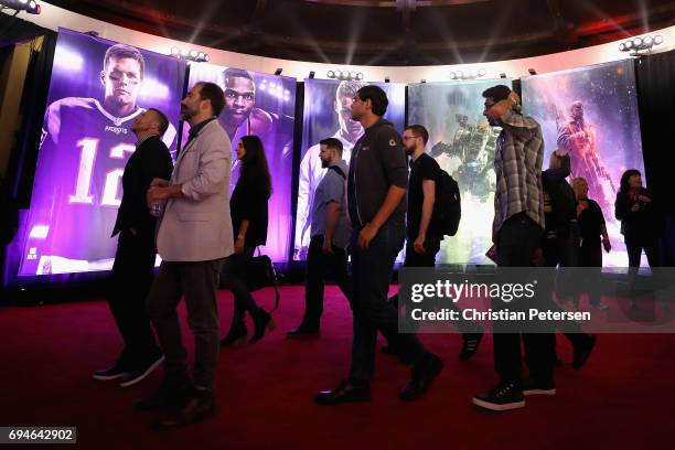 Game enthusiasts and industry personnel arrive to the Electronic Arts EA Play event at the Hollywood Palladium on June 10, 2017 in Los Angeles,...