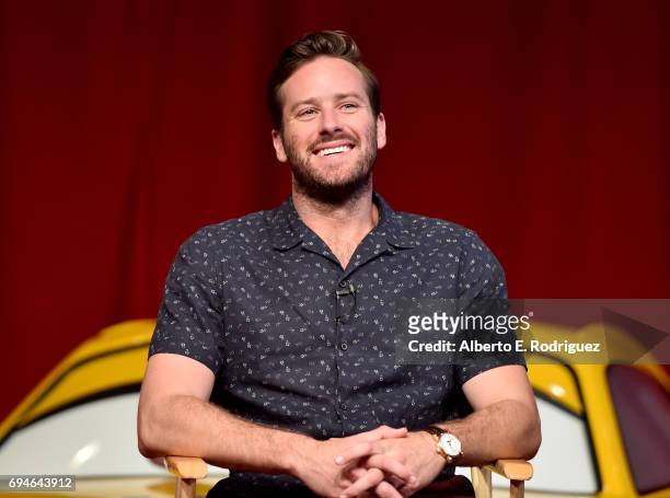 Actor Armie Hammer speaks at the "Cars 3" Press Conference at Anaheim Convention Center on June 10, 2017 in Anaheim, California.