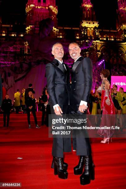 Dan Caten and Dean Caten attend the Life Ball 2017 Gala Dinner at City Hall on June 10, 2017 in Vienna, Austria.