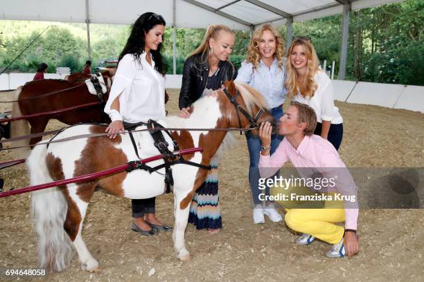 Mariella Ahrens, Jenny Elvers, Katja Burkard, Susan Sideropoulos and Jens Hilbert during the Balve Optimum International Horse Show on June 10, 2017...
