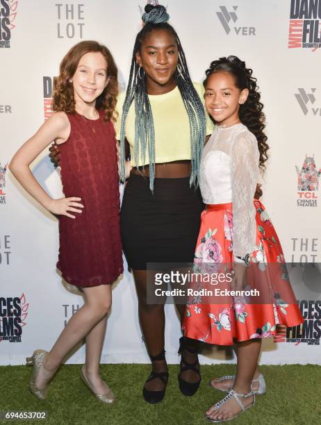 Actress/producer Kacey Fifield, actress Jae'Lyn Ayauna Godoy, and dancer Nancy Fifita attend the 20th Annual Dances with Films premiere of "Hear Me...