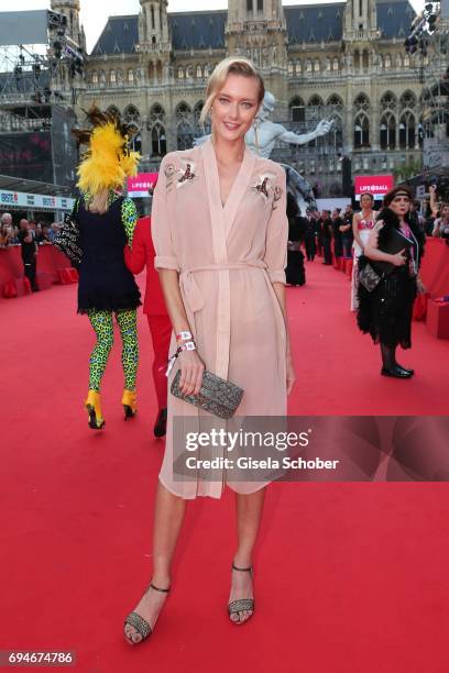 Model Anastassija Makarenko, girlfriend of Mickey Rourke, during the Life Ball 2017 at City Hall on June 10, 2017 in Vienna, Austria.