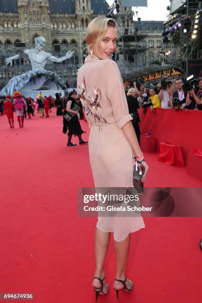 Model Anastassija Makarenko, girlfriend of Mickey Rourke, during the Life Ball 2017 at City Hall on June 10, 2017 in Vienna, Austria.