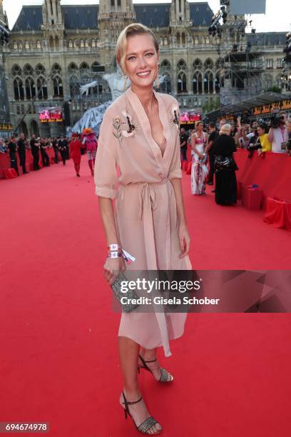 Model Anastassija Makarenko, girlfriend of Mickey Rourke, during the Life Ball 2017 at City Hall on June 10, 2017 in Vienna, Austria.