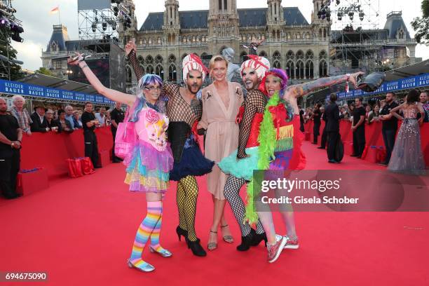 Model Anastassija Makarenko, girlfriend of Mickey Rourke, during the Life Ball 2017 at City Hall on June 10, 2017 in Vienna, Austria.