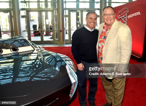 Walt Disney Studios President Alan Bergman and executive producer John Lasseter at the World Premiere of Disney/Pixars Cars 3" at the Anaheim...