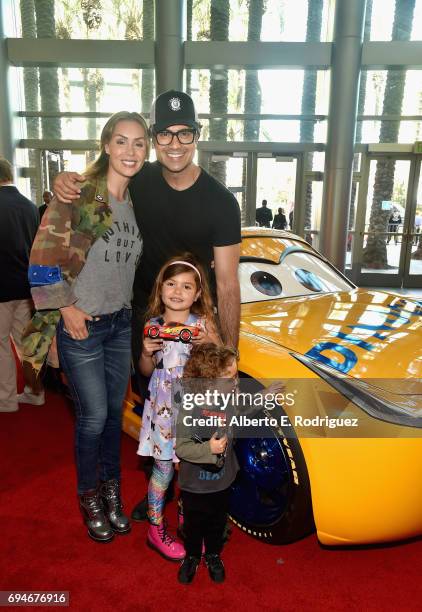 Heidi Balvanera, Elena Camil, actor Jaime Camil, and Jaime Camil II pose at the World Premiere of Disney/Pixars Cars 3" at the Anaheim Convention...