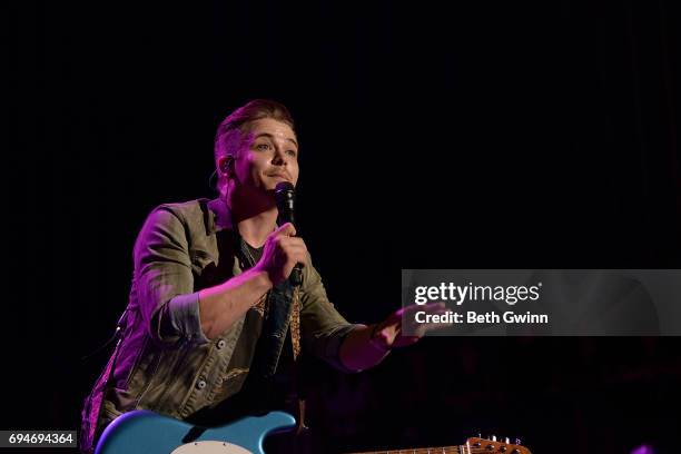 Hunter Hayes performs on the Cracker Barrel Stage during CMA Fest on June 10, 2017 in Nashville, Tennessee.