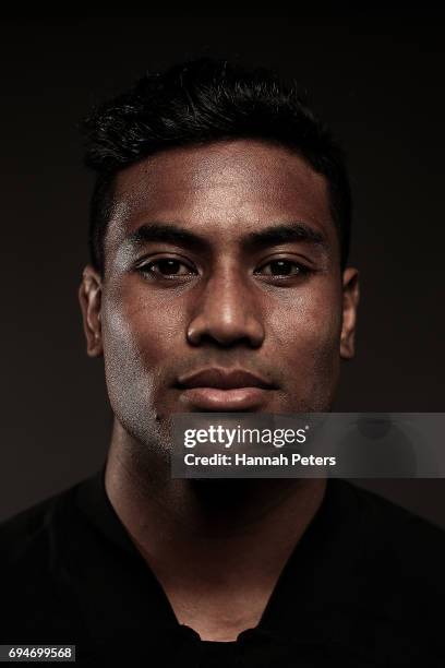Julian Savea poses for a portrait during the New Zealand All Blacks Headshots Session on June 11, 2017 in Auckland, New Zealand.