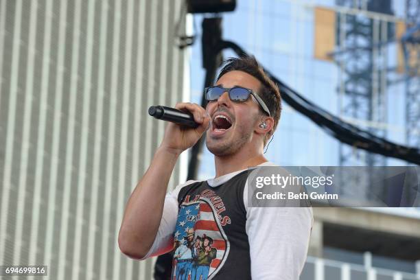 Cale Dodds performs on the Cracker Barrel stage during CMA Fest on June 10, 2017 in Nashville, Tennessee.