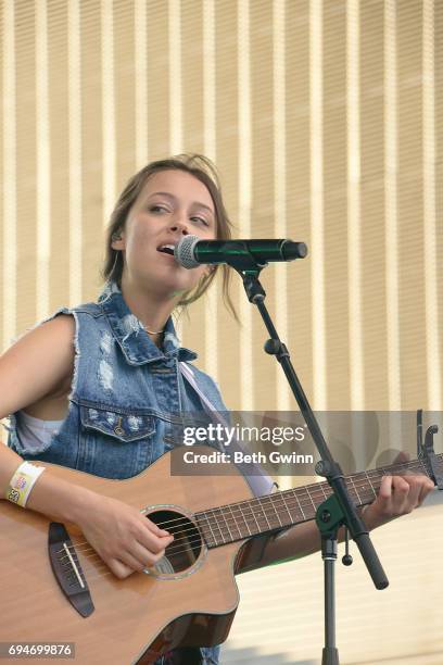 Bailey Bradbury performs on the Cracker Barrel stage during CMA Fest on June 10, 2017 in Nashville, Tennessee.