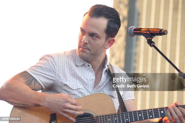 Ryan Kinder performed on the Cracker Barrel stage during CMA Fest on June 10, 2017 in Nashville, Tennessee.