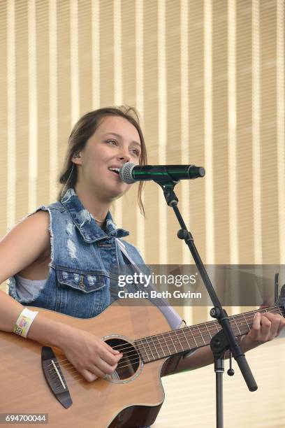 Bailey Bradbury performs on the Cracker Barrel Stage during CMA Fest on June 10, 2017 in Nashville, Tennessee.