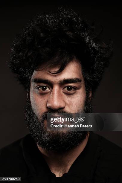 Akira Ioane poses for a portrait during the New Zealand All Blacks Headshots Session on June 11, 2017 in Auckland, New Zealand.