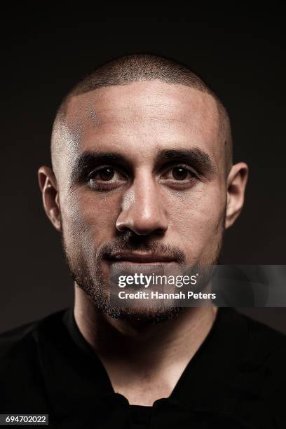 Perenara poses for a portrait during the New Zealand All Blacks Headshots Session on June 11, 2017 in Auckland, New Zealand.