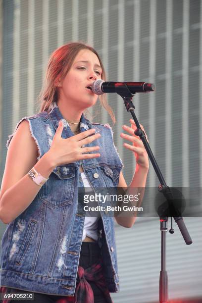 Bailey Bradbury performs on the Cracker Barrel stage during CMA Fest on June 10, 2017 in Nashville, Tennessee.