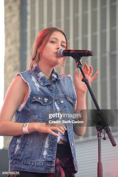 Bailey Bradbury performs on the Cracker Barrel Stage during CMA Fest on June 10, 2017 in Nashville, Tennessee.