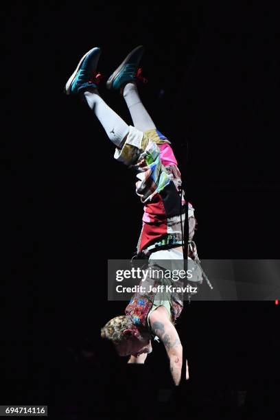 Recording artist Flea of Red Hot Chili Peppers performs onstage at What Stage during Day 3 of the 2017 Bonnaroo Arts And Music Festival on June 10,...