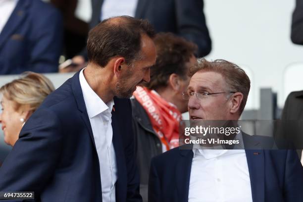 ?Performance Innovation Manager Peter Blange of KNVB, technical director Hans van Breukelen of KNVBduring the FIFA World Cup 2018 qualifying match...