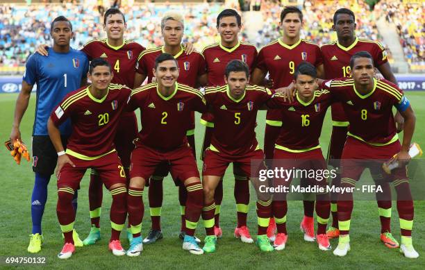 Venezuela line up prior to the FIFA U-20 World Cup Korea Republic 2017 Final between Venezuela and England at Suwon World Cup Stadium on June 11,...
