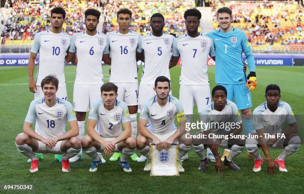 England line up prior to the FIFA U-20 World Cup Korea Republic 2017 Final between Venezuela and England at Suwon World Cup Stadium on June 11, 2017...