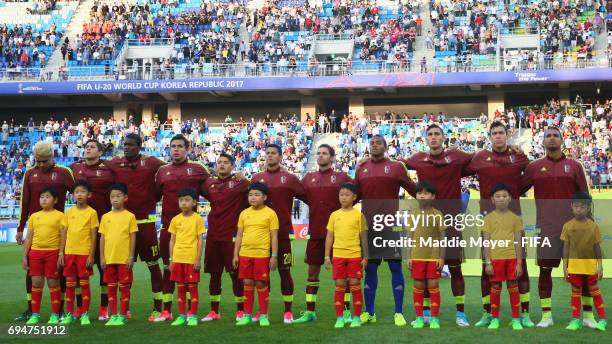 Venezuela line up prior to the FIFA U-20 World Cup Korea Republic 2017 Final between Venezuela and England at Suwon World Cup Stadium on June 11,...