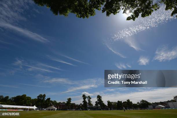View of The Woodbridge Road Ground during the Specsavers County Championship: Division One match between Surrey and Essex at Guildford Cricket Club...