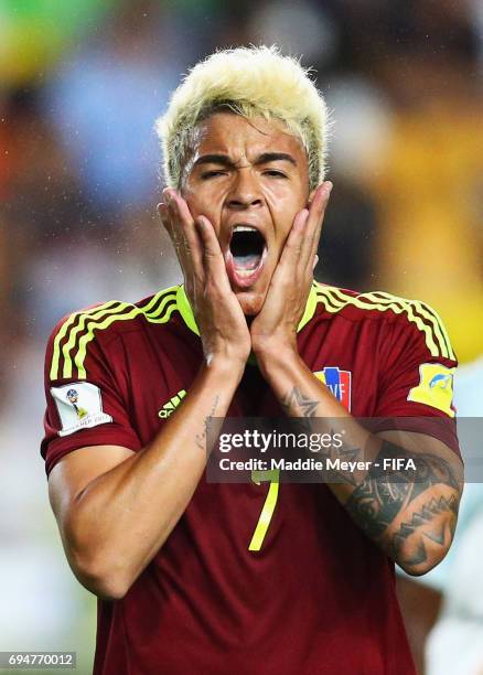 Adalberto Penaranda of Venezuela reacts during the FIFA U-20 World Cup Korea Republic 2017 Final between Venezuela and England at Suwon World Cup...